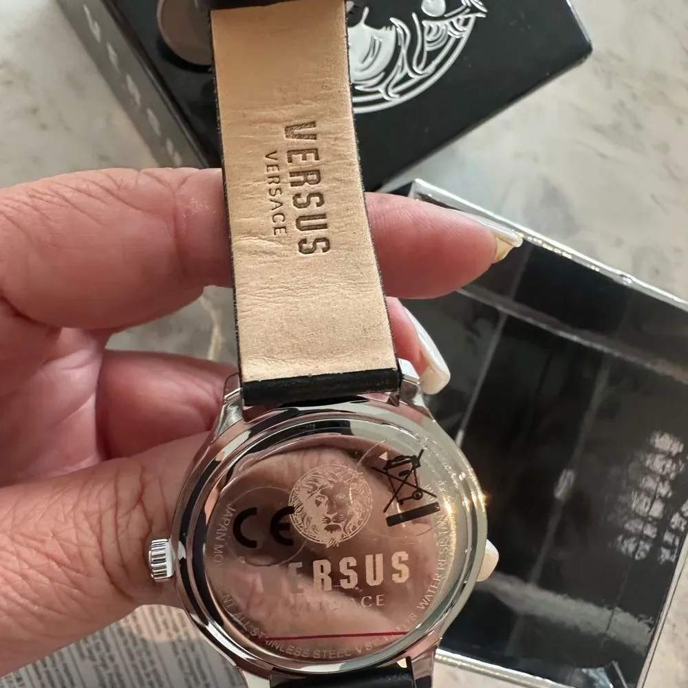 Versus Versace Metallic Timepiece with Lion Emblem Box